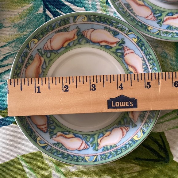 Siddhia Hutchinson Sea Garden Andrea by Sadek Japan (4) Cups Saucers Demitasse - Picture 14 of 16